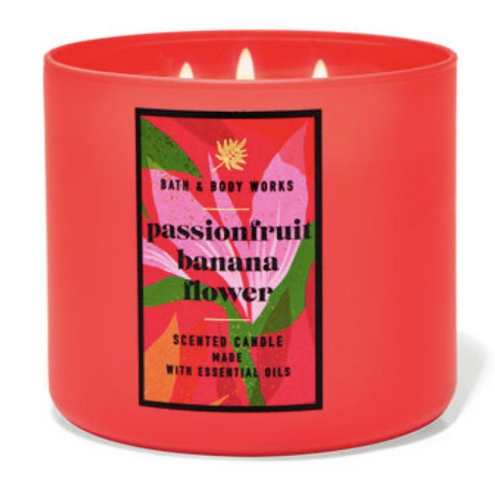 Passionfruit banana flower BBW 3 wick candle